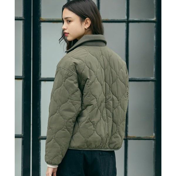 THERMORE中綿 ひょうたんキルティング ハイネックジップブルゾンの画像