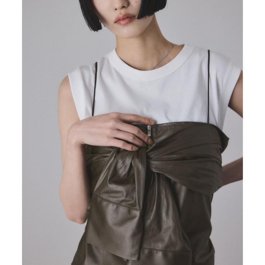 アダムエロペ（ADAM ET ROPE’）/【サステナブル】ノットディテールノースリトップス ADAM ET ROPE'（アダムエロペ） 【サステナブル】ノットディテール