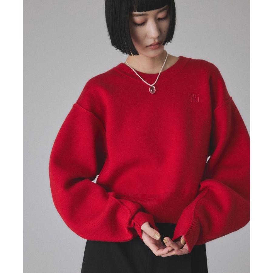 新品未使用品2024AWモデル 秋冬　アダムエロペ　赤　スウェット ADAM ET ROPE'（アダムエロペ） 【サステナブル】ロゴパッチスウェット