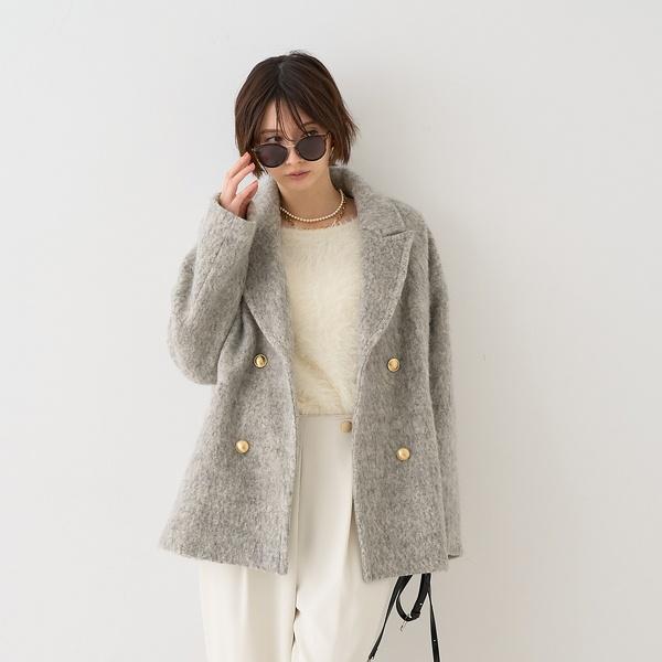 【新品タグ付き】Rouge vif ラメシャギースライバーPコート 追加4】【一部店舗限定】ラメシャギースライバーPコート/ピーコート