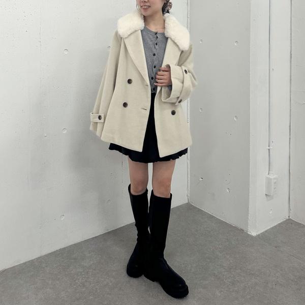 archives（アルシーヴ） ファーカラー付ウールミドルコート : マルイ