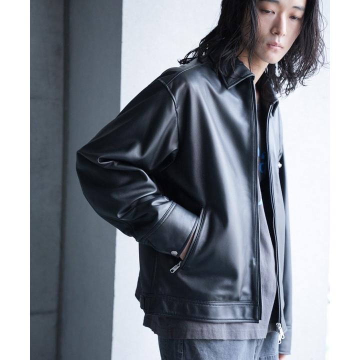 【美品】ラトルトラップ/シープレザーコーチジャケット/羊革/ブラック/XL RATTLE TRAP（ラトルトラップ） シープナッパオーバーサイズトラッカー