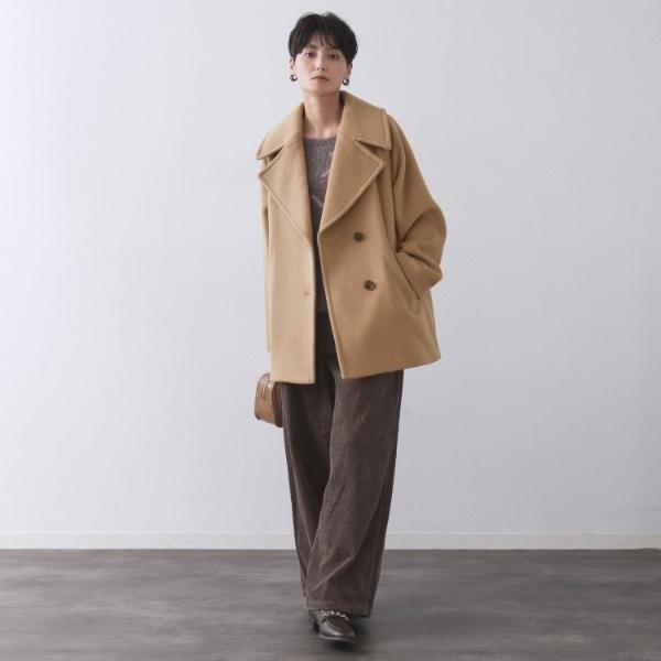 新品未使用品 OPAQUE.CLIP ウールカシミア　ミドル丈Pコート OPAQUE.CLIP（オペークドットクリップ） ピーコート pコート カシミヤ