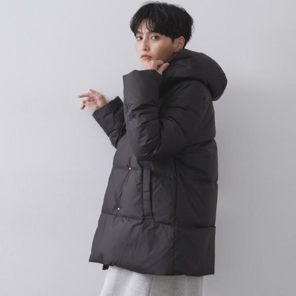 おりお＊新品ダウンコート　ミドル丈 OPAQUE.CLIP（オペークドットクリップ） 撥水フードミドルダウンコート