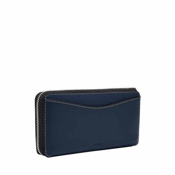 大丸購入■鍵付き■ フォッシル FOSSIL クラッチバッグ　スエードレザー FOSSIL（フォッシル） クラッチバッグ レディース レザー ブルー