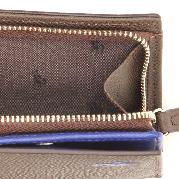 新品POLO RALPH LAUREN ポロラルフローレン縦型二つ折り財布 POLO RALPH LAUREN ポロ ラルフローレン ファスナー小銭入付き縦