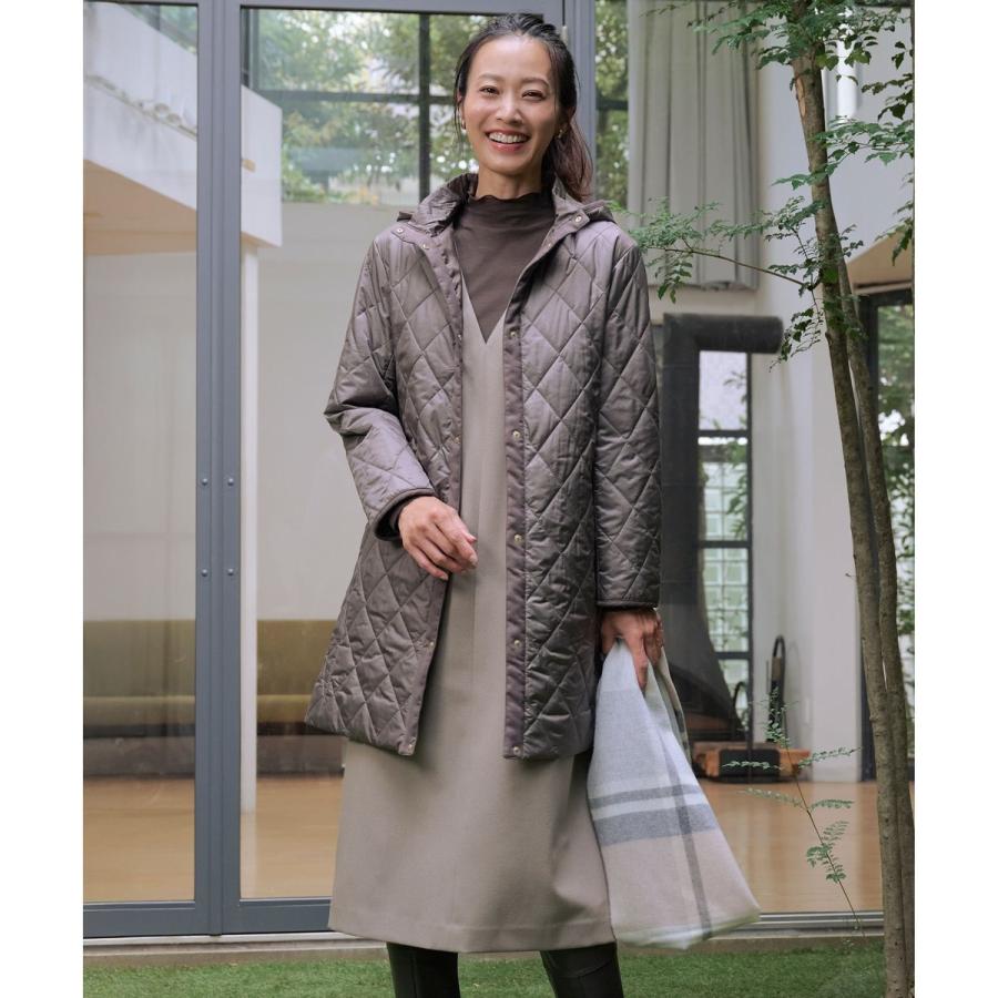 ジェイプレスレディス【洗える】 コンパクトタフタキルティング フーデッド コート J.PRESS（J.プレス） 【WEB限定カラーあり・2way】コンパクトタフタ