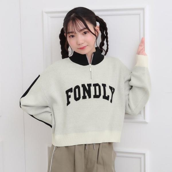 PINK-latte（ピンクラテ） もちもちハーフZIPニットプルオーバー