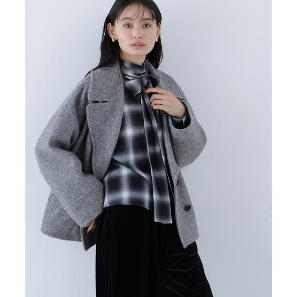 NATURAL BEAUTY BASIC ウーリーフォルムハーフコート　S NATURAL BEAUTY BASIC（ナチュラルビューティーベーシック） ウーリー