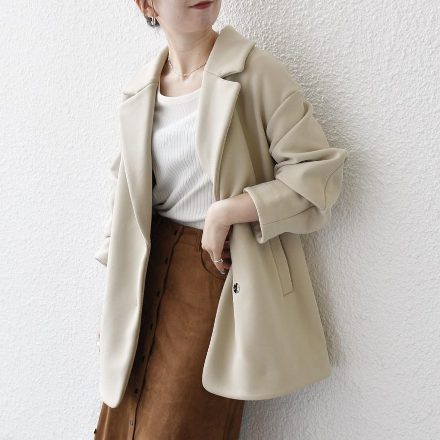 SHIPS any any:〈洗濯機可能〉ダンボール コクーン テーラード ミディ