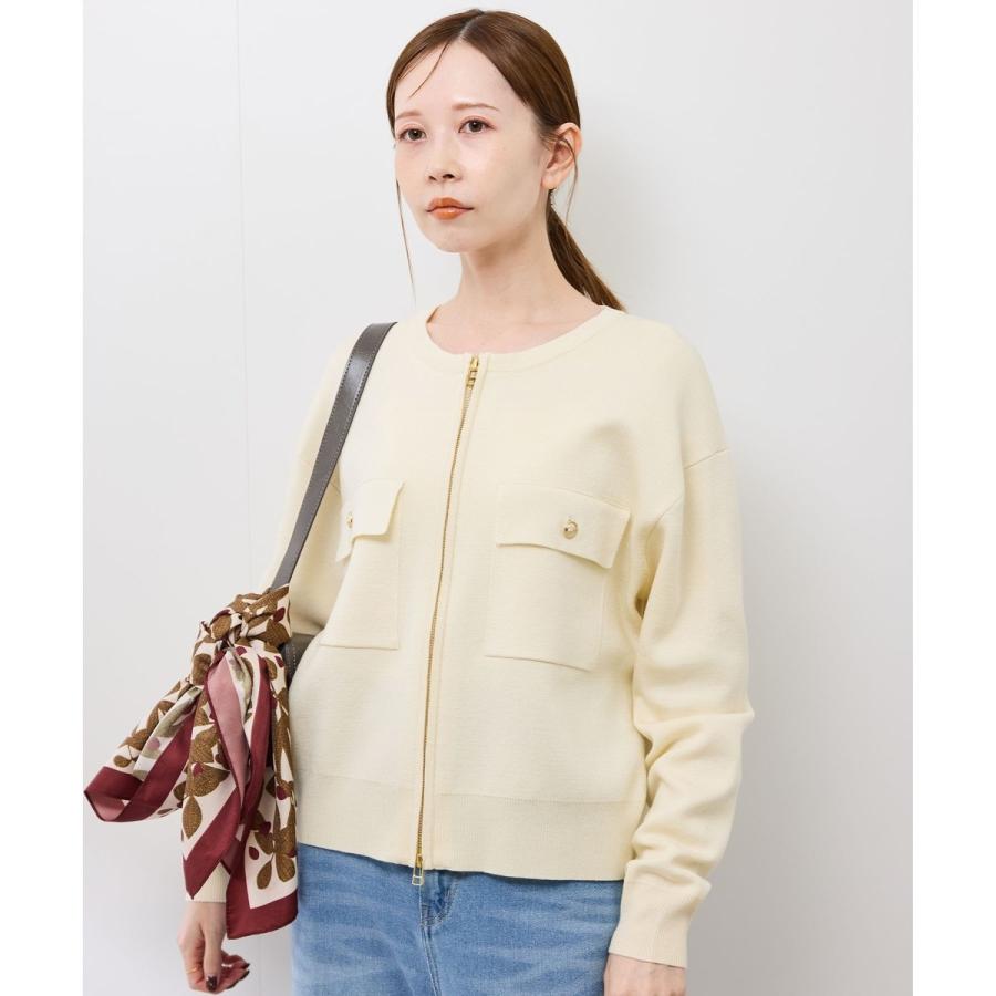 ロペピクニック　ミラノリブダブルジップニットカーディガン ROPE' PICNIC（ロペ ピクニック） カーディガン ミラノリブダブル
