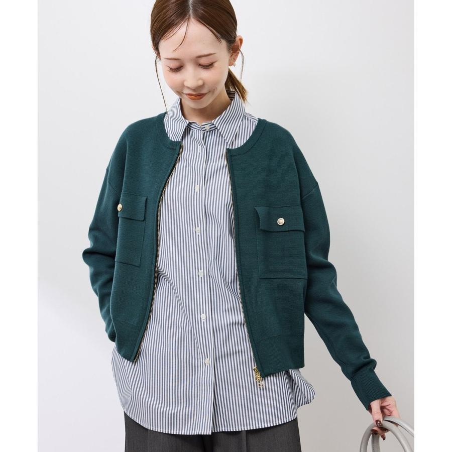 ロペピクニック　ミラノリブダブルジップニットカーディガン ROPE' PICNIC（ロペ ピクニック） 【WEB限定】ミラノリブダブルジップ
