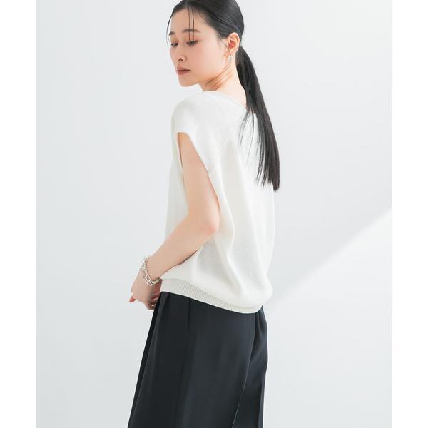 リネンミドルジレ ヘビーリネンミドルクルーネックジレ