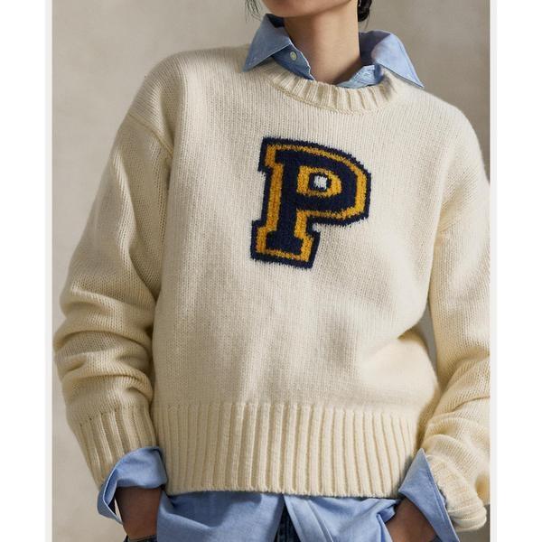 ラルフローレンPロゴ ウールブレンド クルーネック セーター ニット POLO RALPH LAUREN（ポロ・ラルフローレン） Pロゴ ウールブレンド