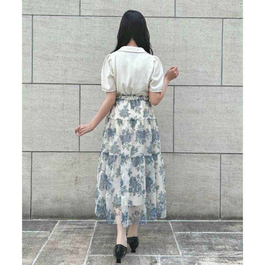 新品未使用タグ付き　アンアナザーアンジェラス　花刺繍付きブラウン長袖ブラウス an another angelus（アンアナザーアンジェラス） 【洗える】プチ