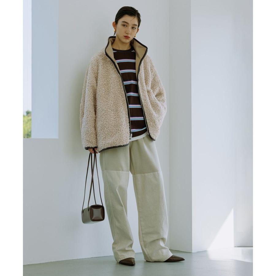 ほぼ新品❗️ADAM ET ROPE アイボリー　ジッパー付き フレアジャケット ADAM ET ROPE'（アダムエロペ）の「〈リバーシブル〉ボアZIPブルゾン