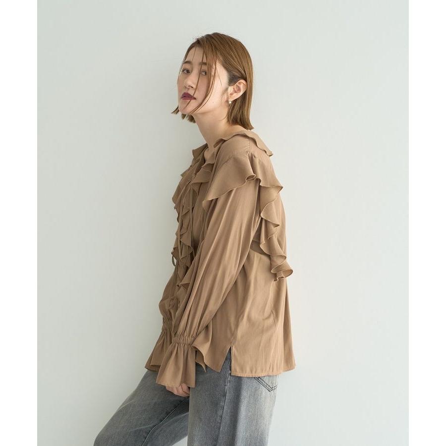 YECCA VECCA（イェッカヴェッカ） ラッフルリボンロングブラウス