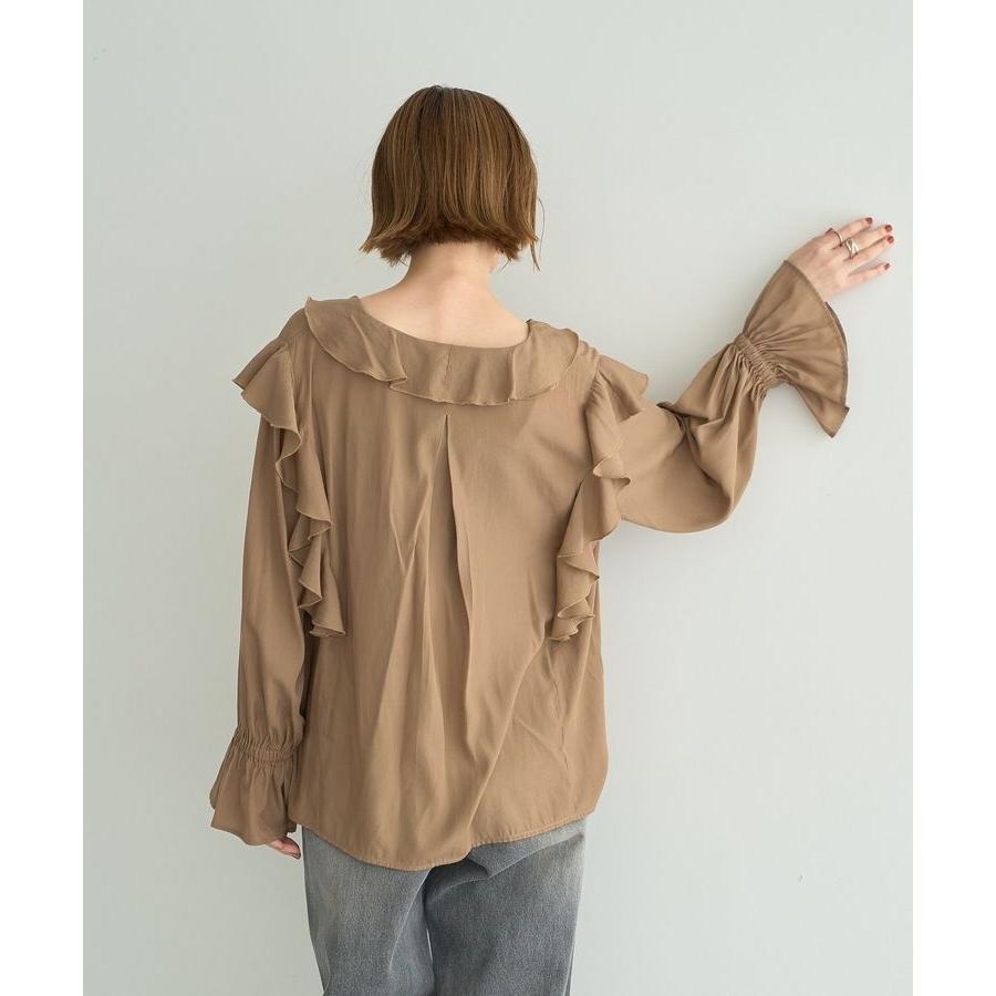 YECCA VECCA（イェッカヴェッカ） ラッフルリボンロングブラウス