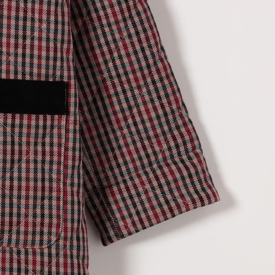 SHIPS any any: キルティング チェック ステンカラー Aライン ロング