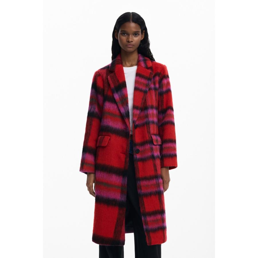 デシグアル（Desigual）/【羊毛混/5サイズ展開/XS/XL】タータンチェック柄チェスターコート Desigual（デシグアル） 【羊毛混/5サイズ展開/XS/XL】タータン