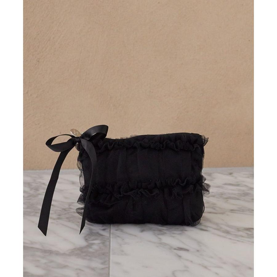 ジョリーフルール　メゾンドクチュール　40㎝たっぷりフリルリュック＆18㎝ポーチ Maison de FLEUR（メゾンドフルール） チュールフリルポーチ : マルイ