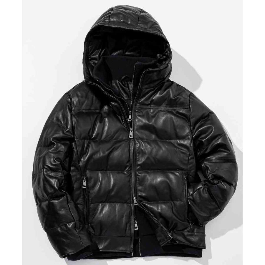 AKM Contemporary シープレザーレイヤードダウンジャケット【WEB/直営