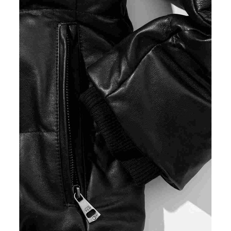 AKM Contemporary シープレザーレイヤードダウンジャケット【WEB/直営