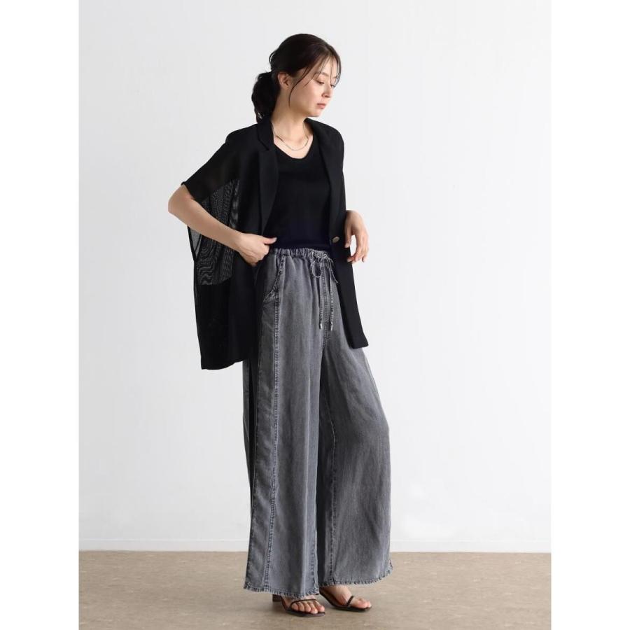 配色デザインテンセルデニムワイドパンツ : マルイ(丸井)Yahoo!店
