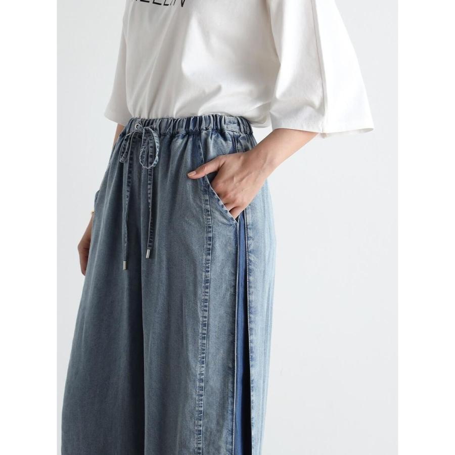 配色デザインテンセルデニムワイドパンツ : マルイ(丸井)Yahoo!店