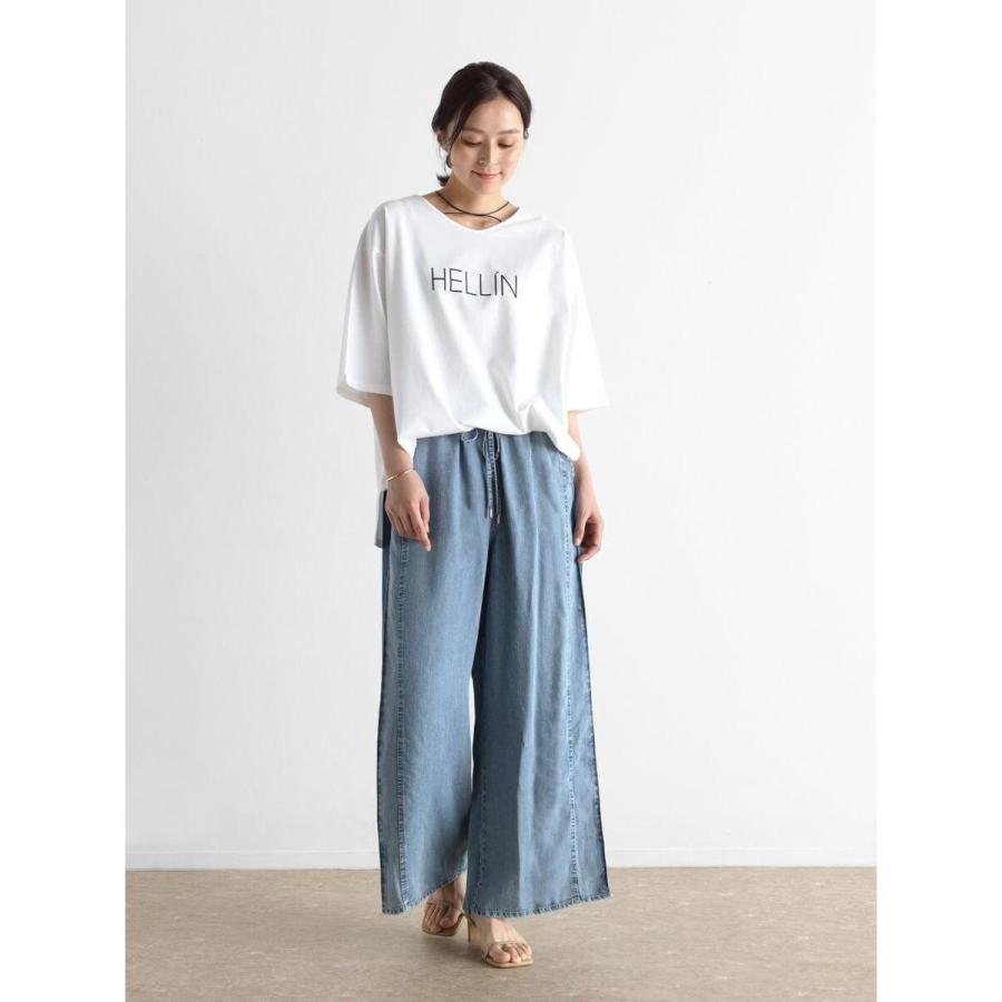 配色デザインテンセルデニムワイドパンツ : マルイ(丸井)Yahoo!店
