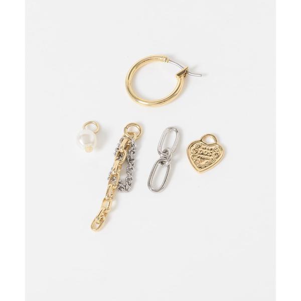 k18コイン型チャーム付きフープピアス 18k エリザベスメダル2way 楽天