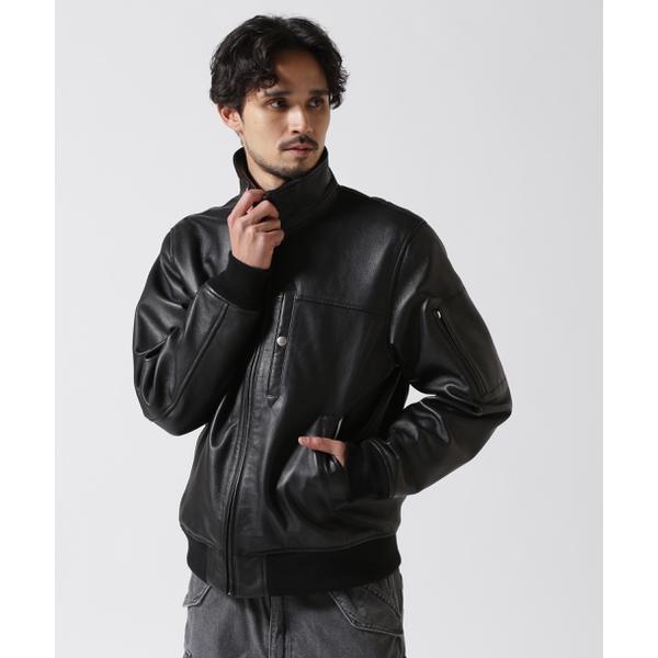 AVIREX（アヴィレックス） STAND LEATHER MA-1 MOD JACKET ／ スタンド