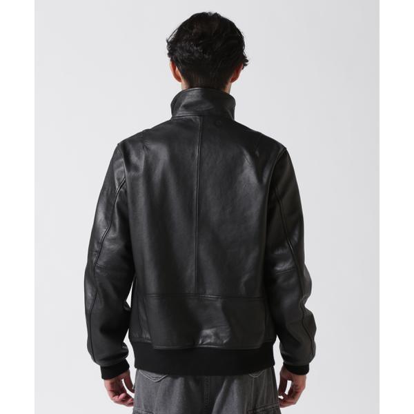 AVIREX（アヴィレックス） STAND LEATHER MA-1 MOD JACKET ／ スタンド