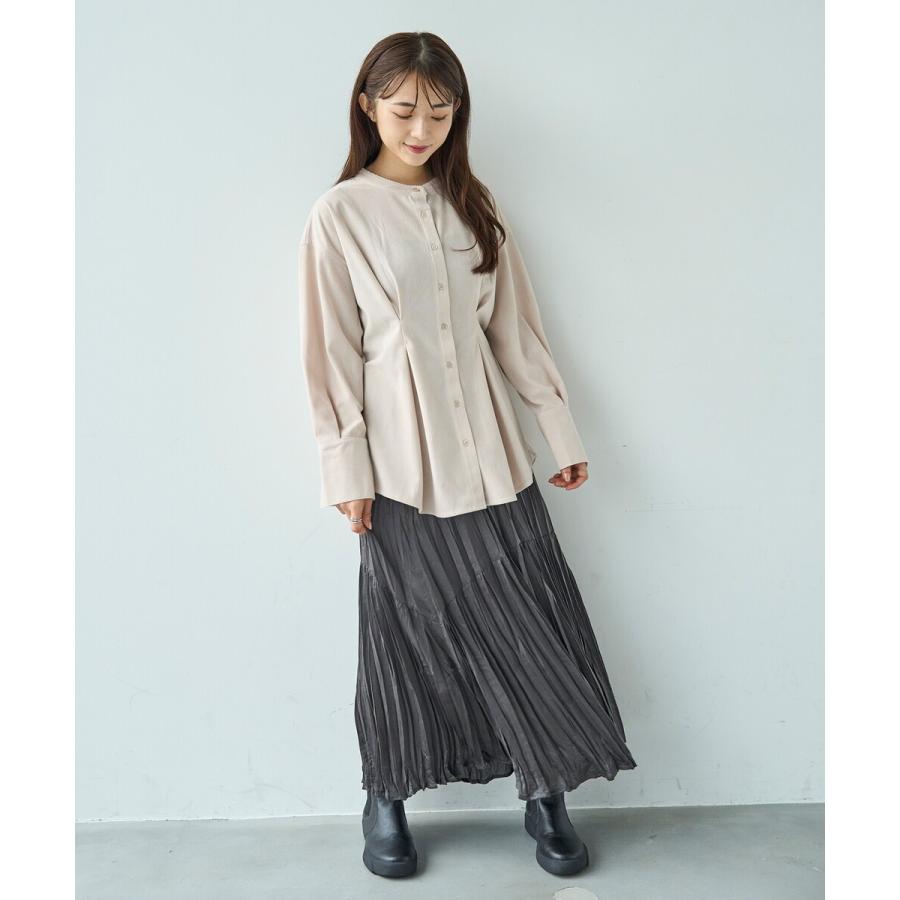極美品 アナイ ランダムプリーツ ロングスカート 36 日本製 光沢 定番人気 ANAYI（アナイ） スカート ソフトラミーランダムプリーツ スカート