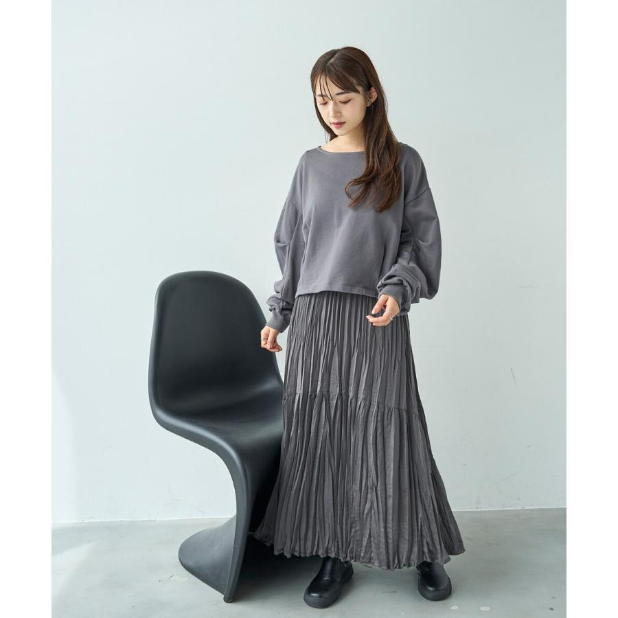 極美品 アナイ ランダムプリーツ ロングスカート 36 日本製 光沢 定番人気 ANAYI（アナイ） スカート ソフトラミーランダムプリーツ スカート