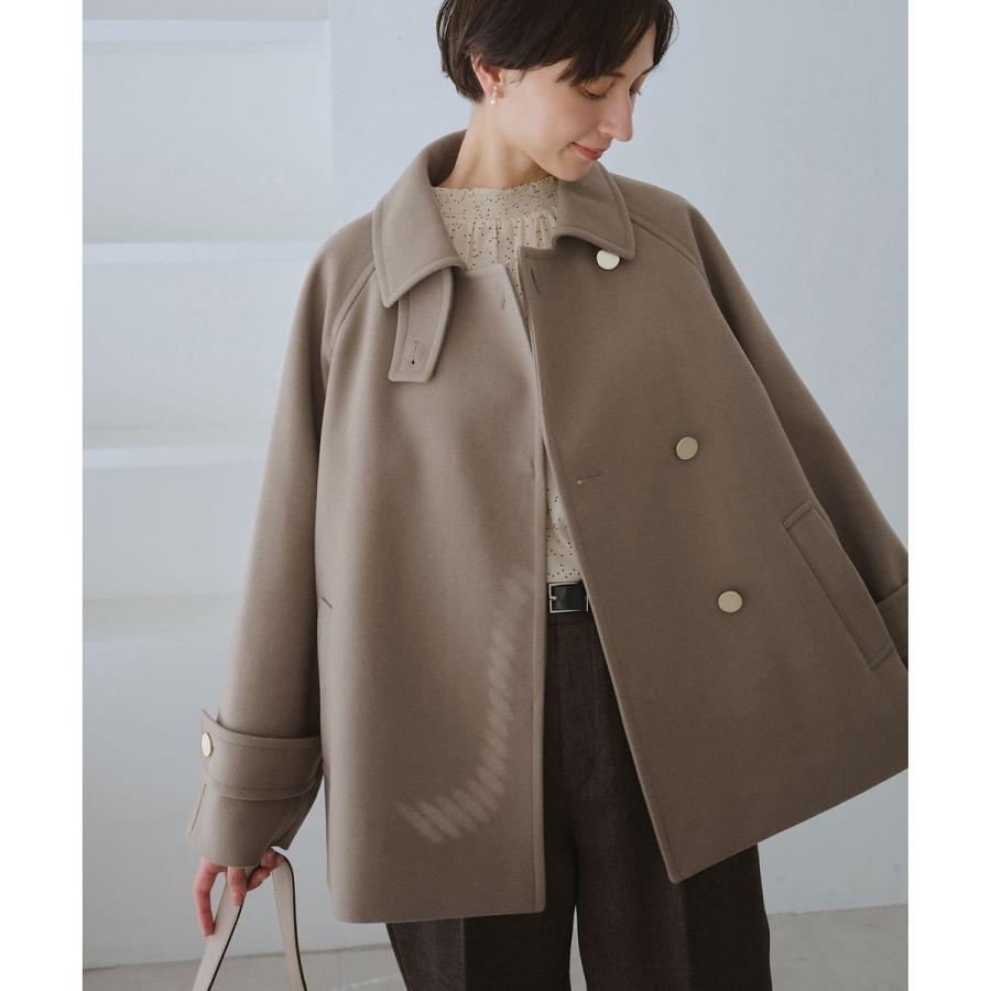 ROPE' PICNIC ジャージーメルトンシリーズ 金ボタンミドル丈コート