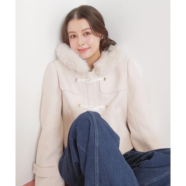 【新品】ダッフルコート　フェイクファー　人工毛皮　フード付き　ショート丈コート フェイクファー付ショートダッフルコート : マルイ(丸井)Yahoo!店