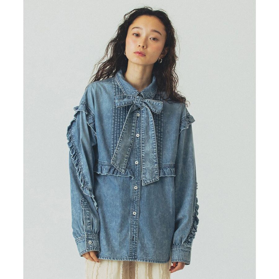 ローズバッド（ROSE BUD）/FLILL DENIM SHIRT ROSE BUD（ローズバッド） FLILL DENIM SHIRT : マルイ(丸井)Yahoo!店