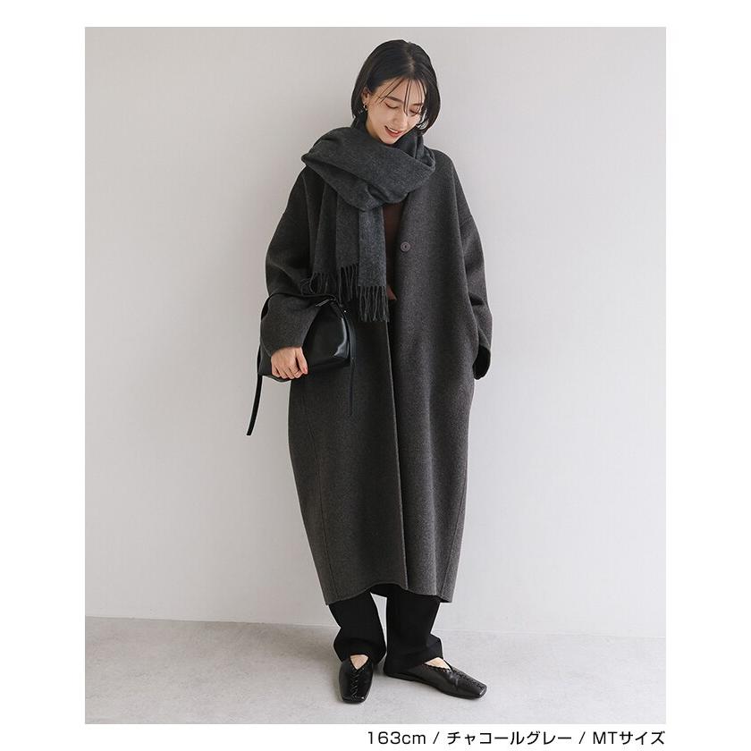 ノーカラー リバー コクーン コート evernavy エバーネイビー : マルイ