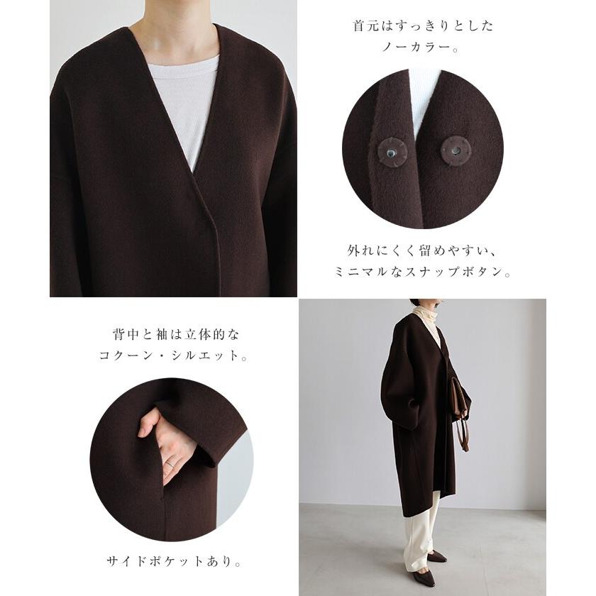 ノーカラー リバー コクーン コート evernavy エバーネイビー : マルイ