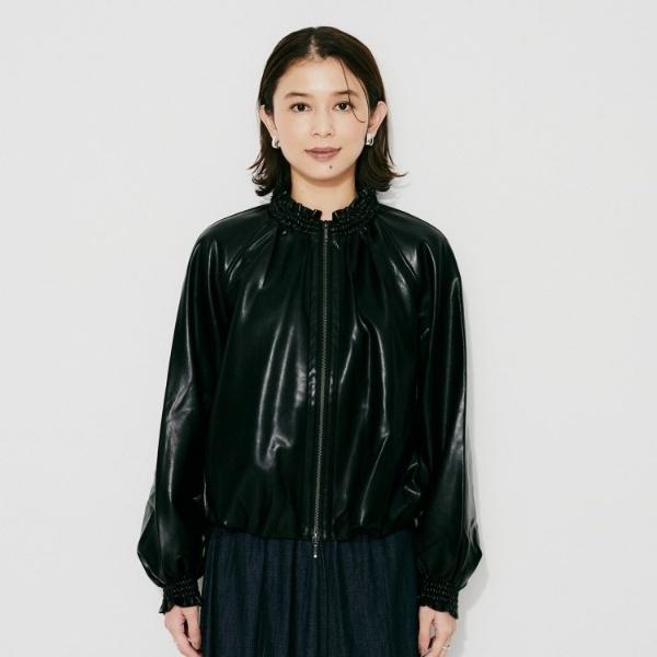 UNTITLED（アンタイトル） 【MARILYN MOON】ソフトレザー調ブルゾン