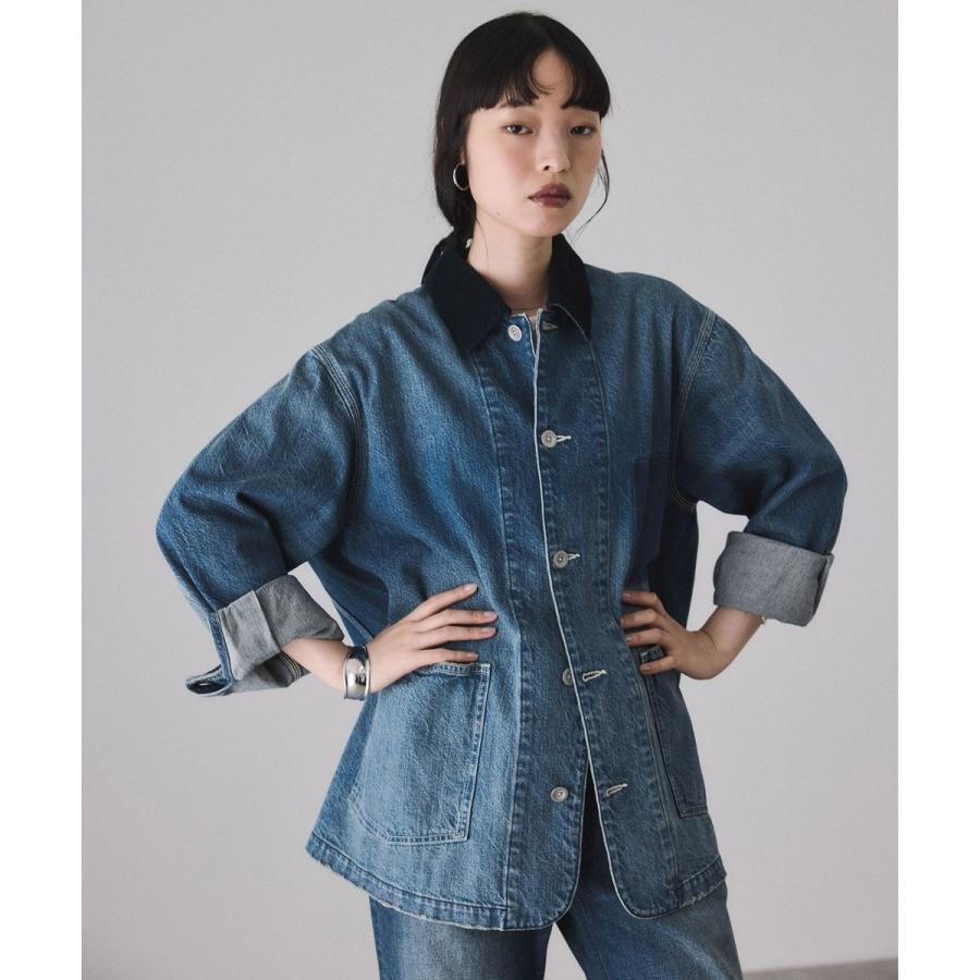 美品 アダムエロペ デニム＆カツラギカバーオール デニムジャケット ADAM ET ROPE'（アダムエロペ） 【サステナブル】デニム＆カツラギ