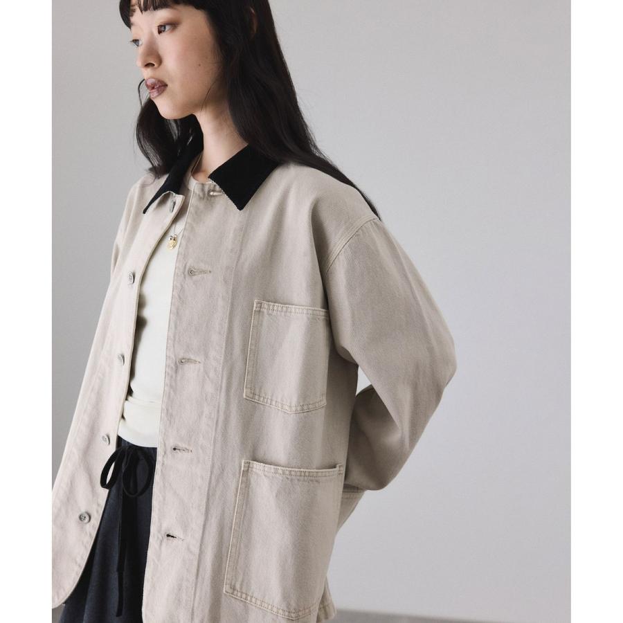 ADAM ET ROPE' FEMME デニム＆カツラギカバーオール ADAM ET ROPE'（アダムエロペ） 【サステナブル】デニム＆カツラギ