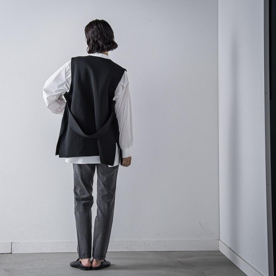 後姿もこなれ感”スポンディッシュニットジレ≪手洗い可能≫ フリル