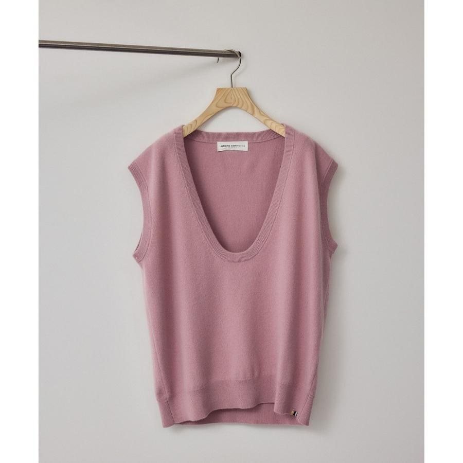 extreme cashmere エクストリームカシミヤ　リブベスト　ピンク extreme cashmere（エクストリーム・カシミア）】lord / ロードベスト