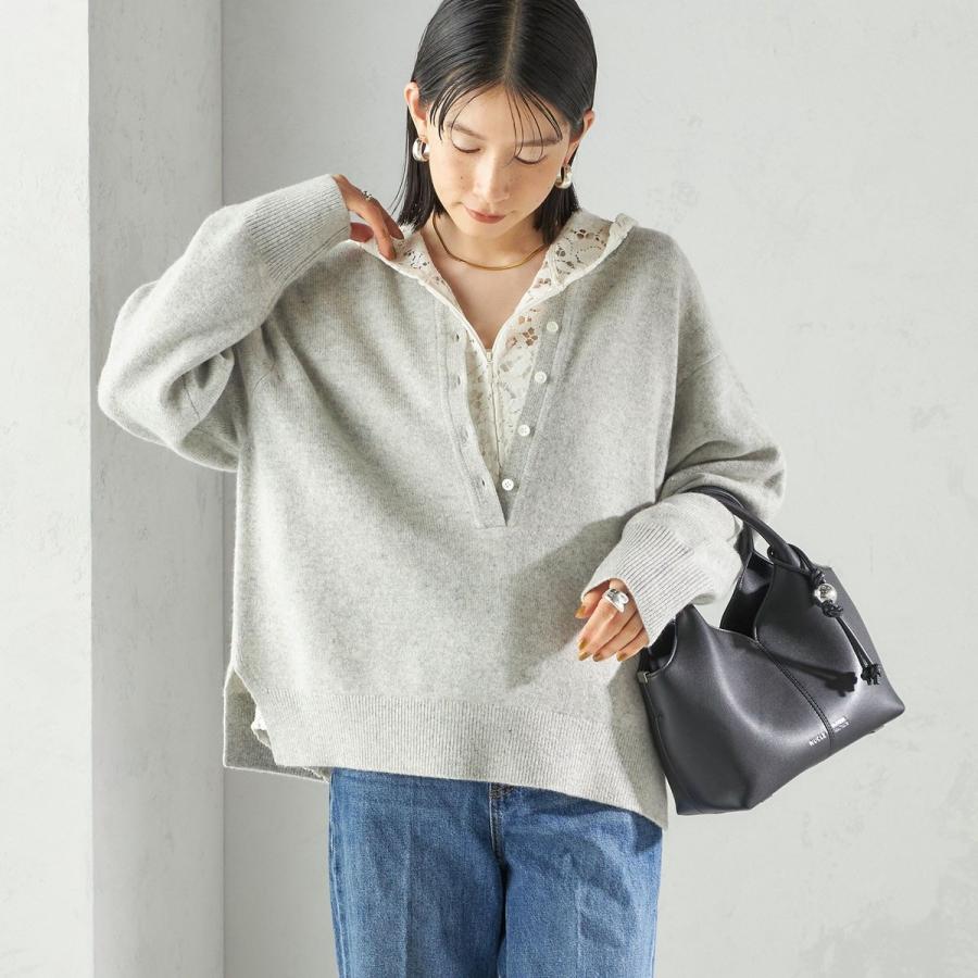 SHIPS（シップス） 〈手洗い可能〉ウール カシミヤ 2WAY プルオーバー