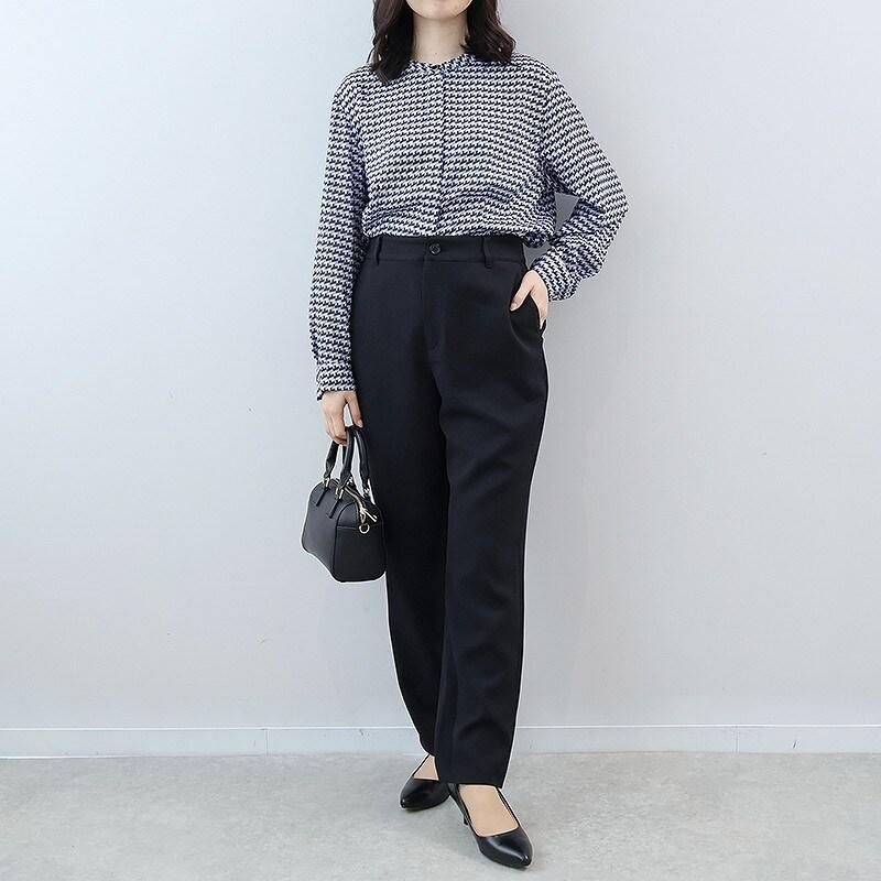 フルールbyミントブリーズ（fleur by mint breeze）/【大きいサイズ】【セットアップ・多機能】ウール調シャークストレートパンツ fleur by mint breeze（フルールバイミントブリーズ） 【大きいサイズ