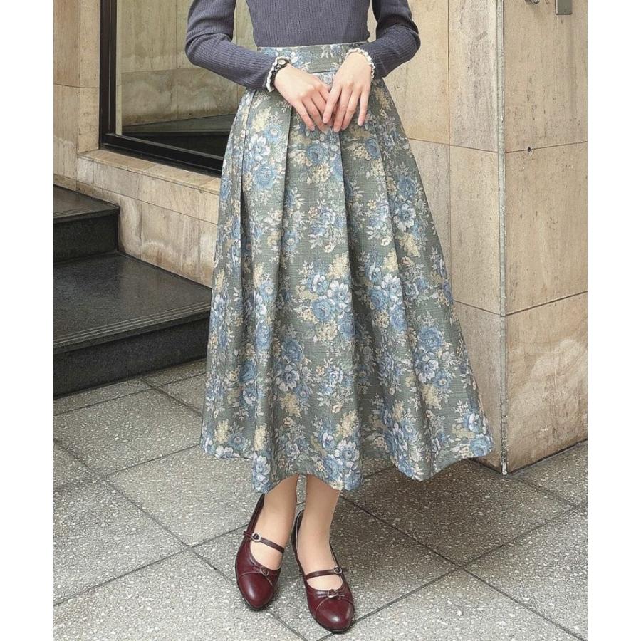 アンアナザーアンジェラス（an another angelus）/【洗える/セットアップ可能】ゴブラン風プリントタックスカート an another angelus（アンアナザーアンジェラス） 【洗える