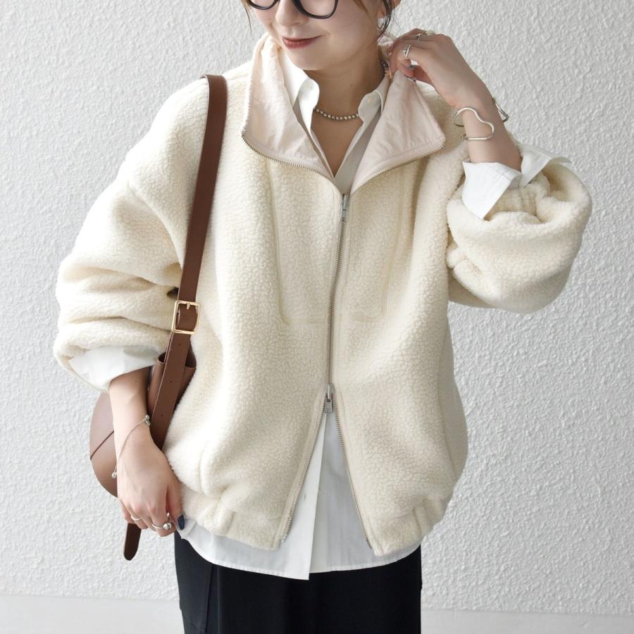 美品　qualite　カリテ　アルパカ　アストラカンショートブルゾン　アイボリー qualite（カリテ）の「アルパカアストラカンショートブルゾン