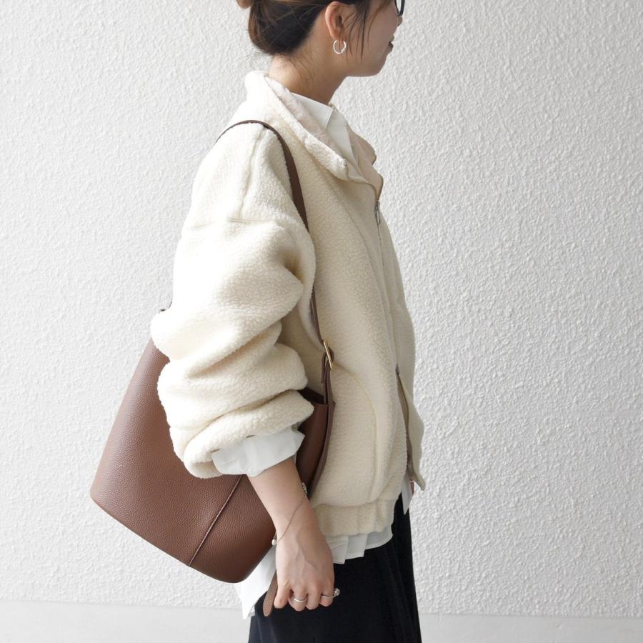 SHIPS any any: ナイロン × ボア リバーシブル スタンドカラー